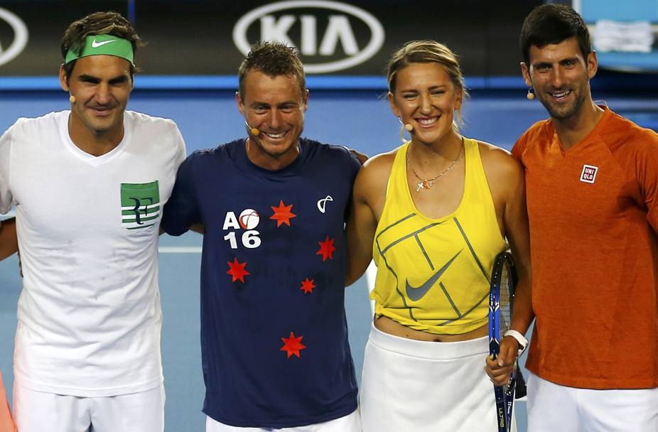 Federer, Hewitt, Azarenka e Djokovic (Reuters)